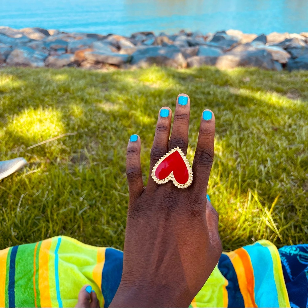 Red heart ring